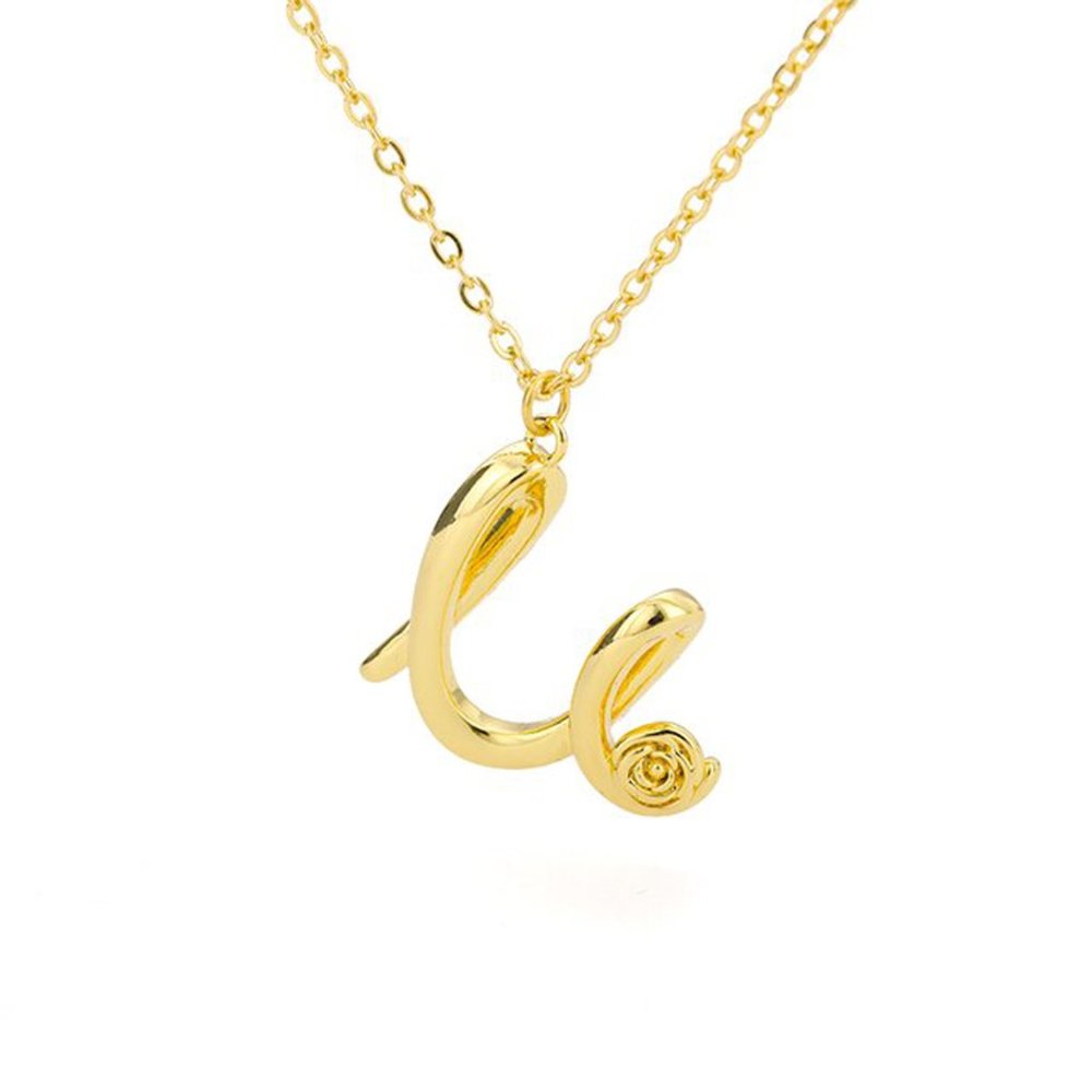 Letter Flower Necklace - Letter U